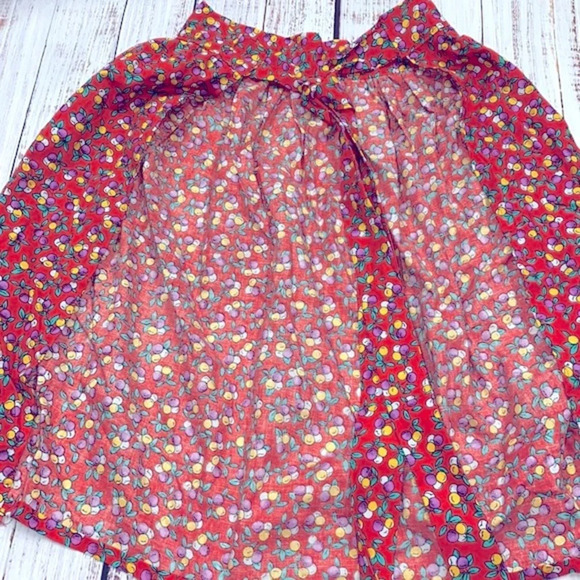 Vintage red fruit print farmhouse apron - Picture 4 of 4